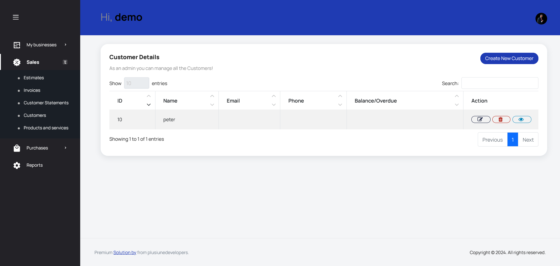 ClearBooks Customer index